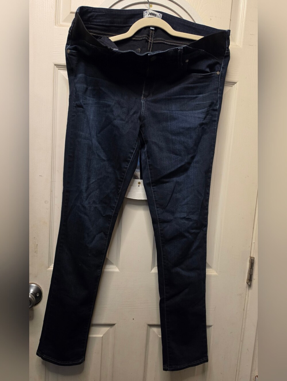 Paige Maternity Women's Dark Blue Stretch Jeans
